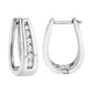 Original Haus of Brilliance 14k White Gold 1/4 cttw Channel-Set Brilliant Round-Cut Diamond Hoop Earrings (I-J, I2-I3)