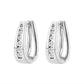 Original Haus of Brilliance 14k White Gold 1/4 cttw Channel-Set Brilliant Round-Cut Diamond Hoop Earrings (I-J, I2-I3)