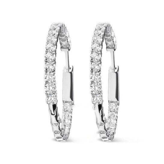 Original Haus of Brilliance 14K White Gold 3.00 Cttw Lab-Grown Diamond Inside Out Hoop Earrings (F-G Color, VS1-VS2 Clarity)