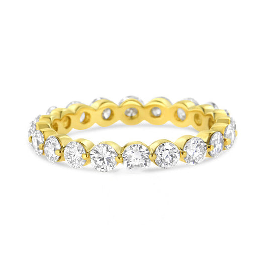 Original Haus of Brilliance 14K Yellow Gold 2.0 Cttw 2 Prong Set Diamond Eternity Band Ring (SI1-SI2 Clarity, I-J Color)