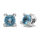 Original Haus of Brilliance 18K White Gold 1/10 Cttw Round Bezel Diamond and 10x10mm Round Sky Blue Topaz Gemstone Stud Earrings