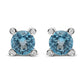 Original Haus of Brilliance 18K White Gold 1/10 Cttw Round Bezel Diamond and 10x10mm Round Sky Blue Topaz Gemstone Stud Earrings