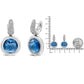 Original Haus of Brilliance 18K White Gold Bezel Set 11mm Blue Topaz and 1/2 Cttw Invisible Set Diamond Bale Dangle Earrings