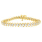 Original Haus of Brilliance 18K Yellow Gold 3ct. TDW. Diamond Tennis S-Link Bracelet (I-J, I1-I2)