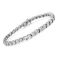 Original Haus of Brilliance .925 Sterling Silver 1/10 Cttw Miracle-Set Diamond Round Miracle Plate "S" Link Tennis Bracelet - 7"