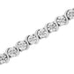 Original Haus of Brilliance .925 Sterling Silver 1/10 Cttw Miracle-Set Diamond Round Miracle Plate "S" Link Tennis Bracelet - 7"