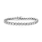 Original Haus of Brilliance .925 Sterling Silver 1/4 Cttw Miracle-Set Diamond Round Miracle Plate "S" Link Tennis Bracelet  - 7"