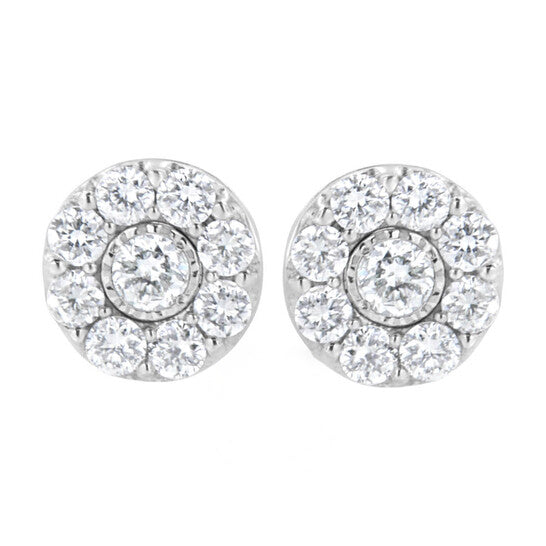 Original Haus of Brilliance .925 Sterling Silver 5/8 cttw Lab-Grown Diamond Flower Earring (F-G Color, VS2-SI1 Clarity)