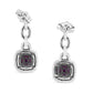 Original Haus of Brilliance .925 Sterling Silver 6x6MM Cushion Shaped Natural Purple Amethyst, Accent Drop and Dangle Earrings