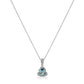 Original Haus of Brilliance .925 Sterling Silver 7x7 mm Trillion Cut Blue Topaz Gemstone and Diamond Accent 18" Pendant Necklace