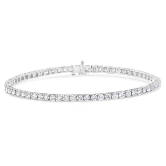 Original Haus of Brilliance IGI Certified 14K White Gold 5ct. TDW Diamond Tennis Bracelet (H-I,I1)