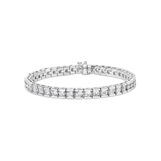 Original Haus of Brilliance IGI Certified 14K White Gold 6.0 Cttw Channel Set Round Diamond Tennis Bracelet (I-J Color, I1-I2 Clarity) - 7" Inches