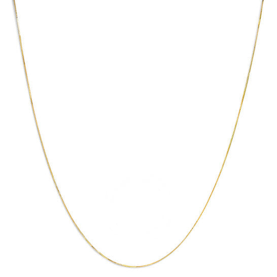 Original Haus of Brilliance Solid 14K Yellow Gold 0.75mm Classic Box Chain Necklace. Unisex Chain - Size 18 Inches