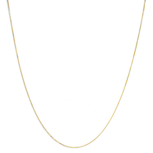 Original Haus of Brilliance Solid 14K Yellow Gold 0.75mm Classic Box Chain Necklace. Unisex Chain - Size 18 Inches