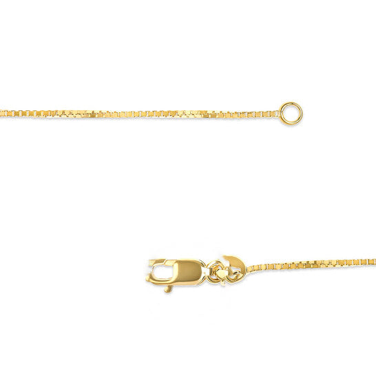 Original Haus of Brilliance Solid 14K Yellow Gold 0.75mm Classic Box Chain Necklace. Unisex Chain - Size 18 Inches