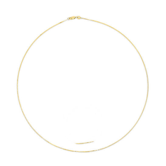 Original Haus of Brilliance Solid 14K Yellow Gold 0.75mm Classic Box Chain Necklace. Unisex Chain - Size 18 Inches