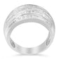 Original Haus of Brilliance Sterling Silver 1ct. TDW Multi-row Baguette Diamond Band cocktail Ring (H-I, I2-I3)