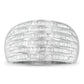 Original Haus of Brilliance Sterling Silver 1ct. TDW Multi-row Baguette Diamond Band cocktail Ring (H-I, I2-I3)