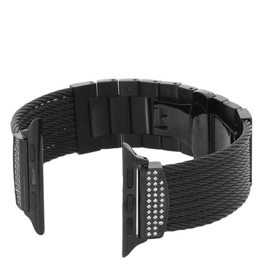 Original iALORÂ Black Cable 10-Row Apple WatchÂ® Band with Diamonds (fits 42-45mm watch)