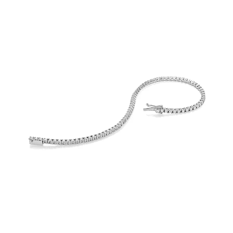 1.5 ct. tw. Classic Four-Prong Natural Diamond Tennis Anklet Bracelet in 14K White Gold