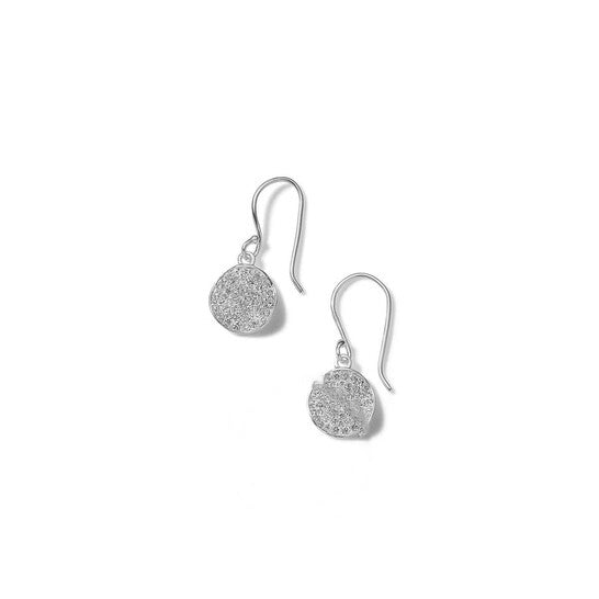 Original Ippolita Mini Flower Drop Earrings in Sterling Silver with Diamonds