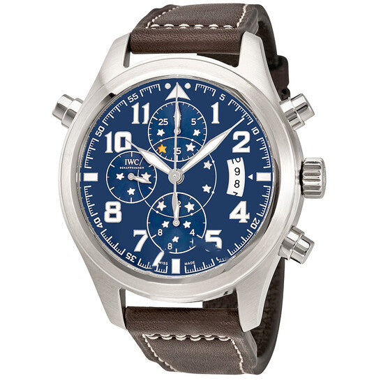 Original IWC Pilot Midnight Double Chronograph Automatic Men's Watch  IW371807