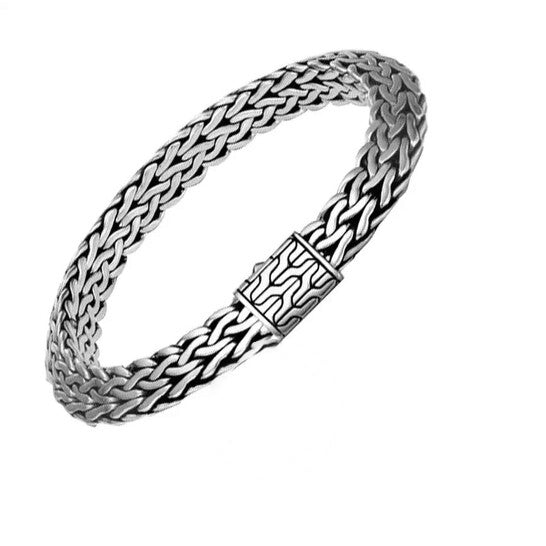 Original John Hardy Sterling Ssilver Classic Chain Tiga bracelet, 9.5mm bracelet with pusher clasp, size M - BB900084XM