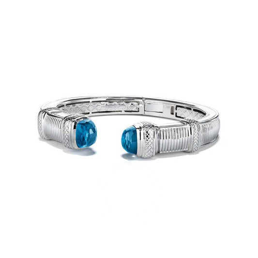 Original Judith Ripka CASSANDRE LARGE BRACELET WITH LONDON BLUE TOPAZ