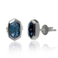 Original Kendra Scott Nellie 14K White Gold and Blue Topaz Stud Earrings 9608800407