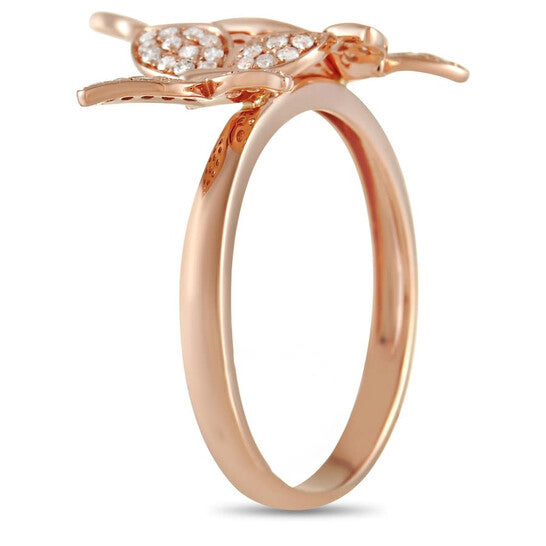 Original LB Exclusive 14K Rose Gold 0.30 ct Diamond Butterfly Ring