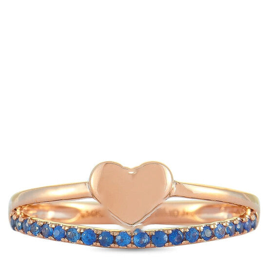 Original LB Exclusive 14K Rose Gold Sapphire Heart Ring