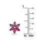 Original LB Exclusive 14K White Gold 0.01ct Diamond and Rhodolite Flower Earrings ER4 15657WRHOD