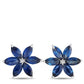 Original LB Exclusive 14K White Gold 0.01ct Diamond and Sapphire Flower Earrings RE4 15657WSA