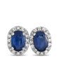 Original LB Exclusive 14K White Gold 0.10ct Diamond and Sapphire Earrings ER4 15565WSA