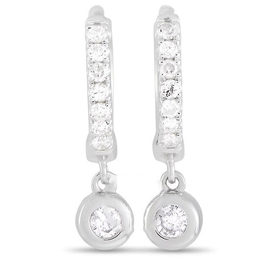 Original LB Exclusive 14K White Gold 0.15ct Diamond Drop Earrings