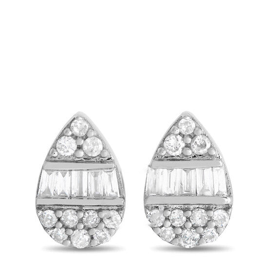 Original LB Exclusive 14K White Gold 0.18ct Diamond Cluster Pear Earrings ER28511 W