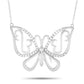 Original LB Exclusive 14K White Gold 0.25 ct Diamond Butterfly Pendant Necklace