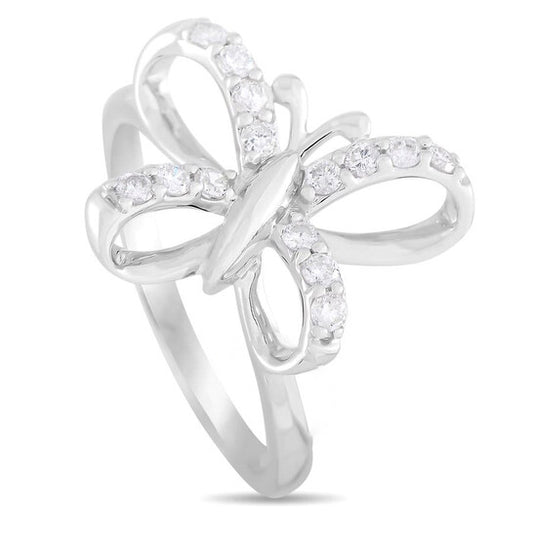 Original LB Exclusive 14K White Gold 0.30 ct Diamond Butterfly Ring