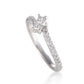 Original LB Exclusive 14K White Gold 0.50 ct Diamond Curved Engagement Ring