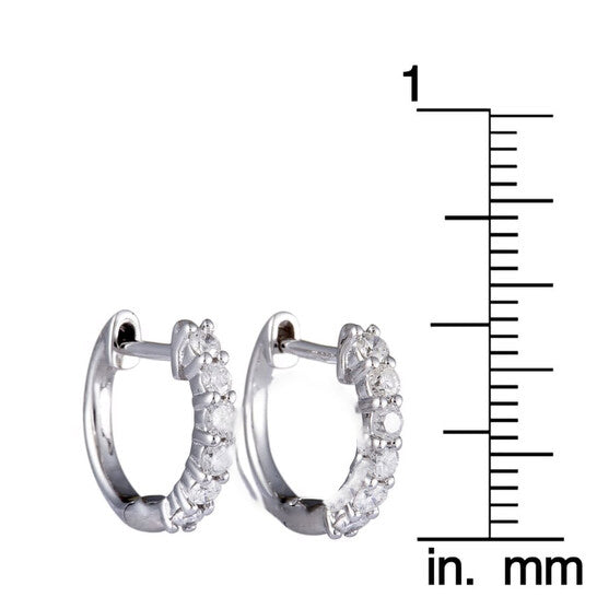 Original LB Exclusive 14K White Gold 0.50 ct Diamond Huggie Hoop Earrings