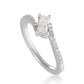 Original LB Exclusive 14K White Gold 0.75 ct Diamond Curved Engagement Ring