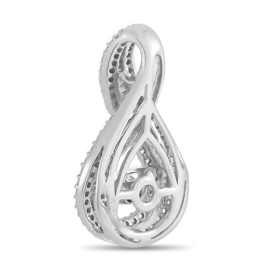 Original LB Exclusive 14K White Gold 0.75 ct Diamond Teardrop Pendant