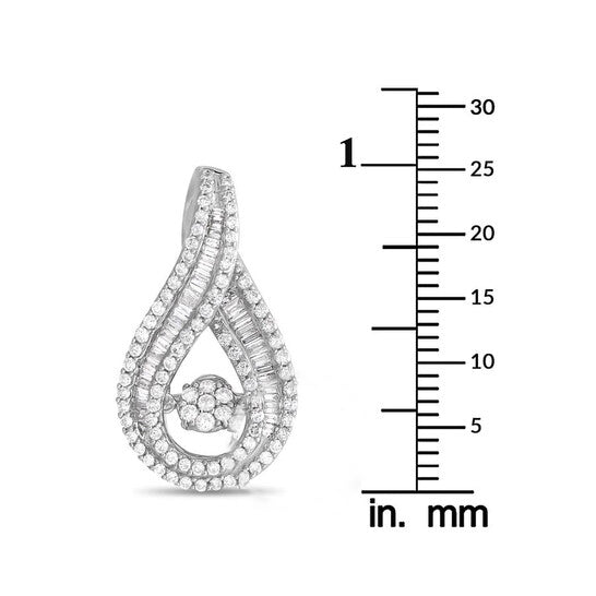 Original LB Exclusive 14K White Gold 0.75 ct Diamond Teardrop Pendant