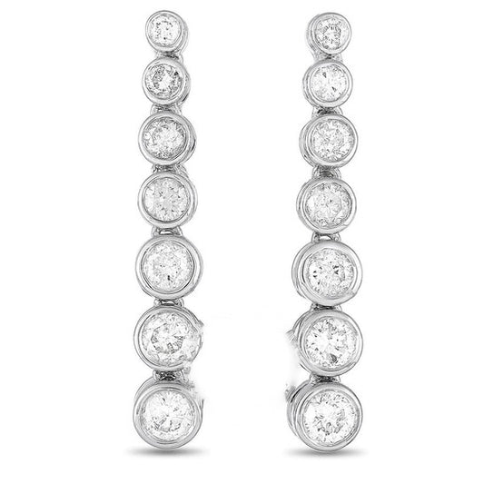 Original LB Exclusive 14K White Gold 1.0ct Diamond Drop Earrings