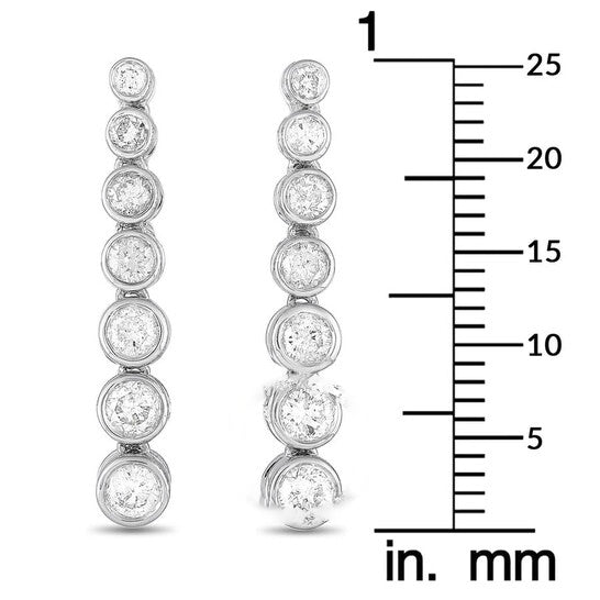 Original LB Exclusive 14K White Gold 1.0ct Diamond Drop Earrings