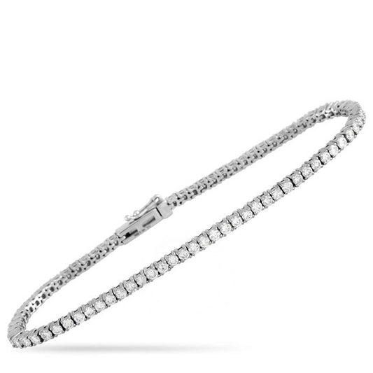 Original LB Exclusive 14K White Gold 3.14 ct Diamond Tennis Bracelet