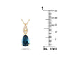 Original LB Exclusive 14K Yellow Gold 0.06ct Diamond and Blue Topaz Necklace PD4 16184YBT