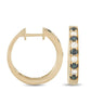 Original LB Exclusive 14K Yellow Gold 0.25ct Diamond and Sapphire Hoop Earrings