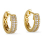 Original LB Exclusive 14K Yellow Gold 0.35 ct Diamond Small Hoop Huggies Earrings