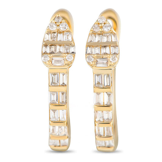 Original LB Exclusive 14K Yellow Gold 0.70ct Diamond Huggie Earrings ER28164 Y